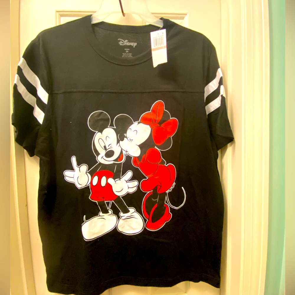 NWT Disney Mickey N Minnie varsity Tee